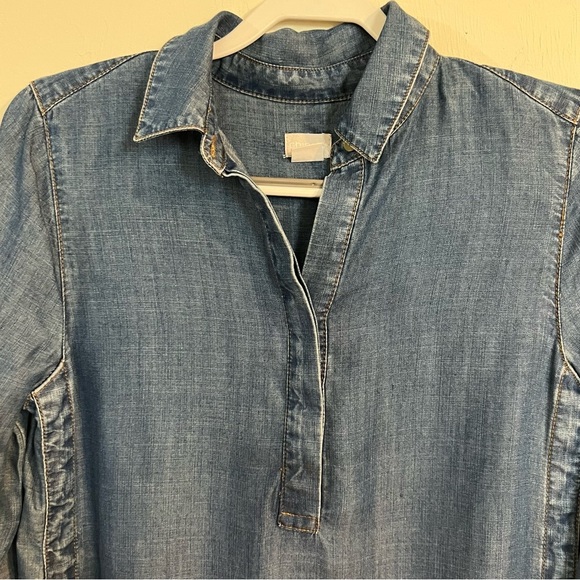 Chicos Touch Of Cool Denim Tunic size 0 - Picture 4 of 11